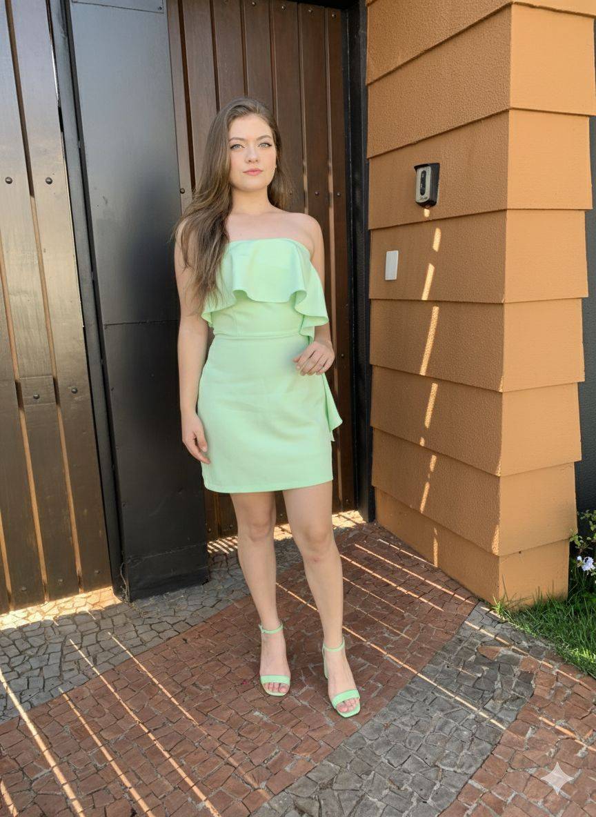 VESTIDO BABADO LATERAL